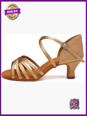 Latin Ballroom Salsa Dance Practice Shoes Low Heel Open Toe